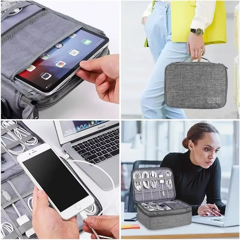 Sac organisateur avec accessoires électroniques