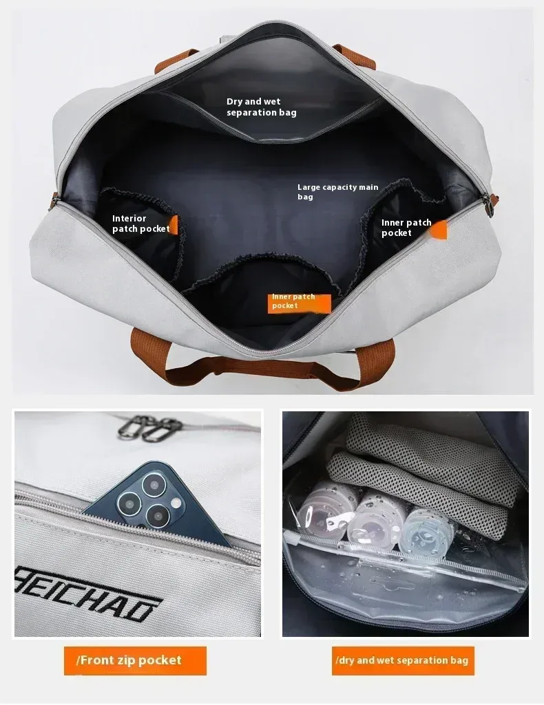 Sac de sport de voyage grande capacité, étanche, pour homme 4