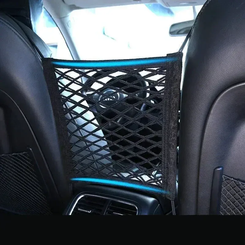 Filet de chargement double couche à haute élasticité pour moto, idéal pour le rangement de casque, 10" x 11", avec crochets 4