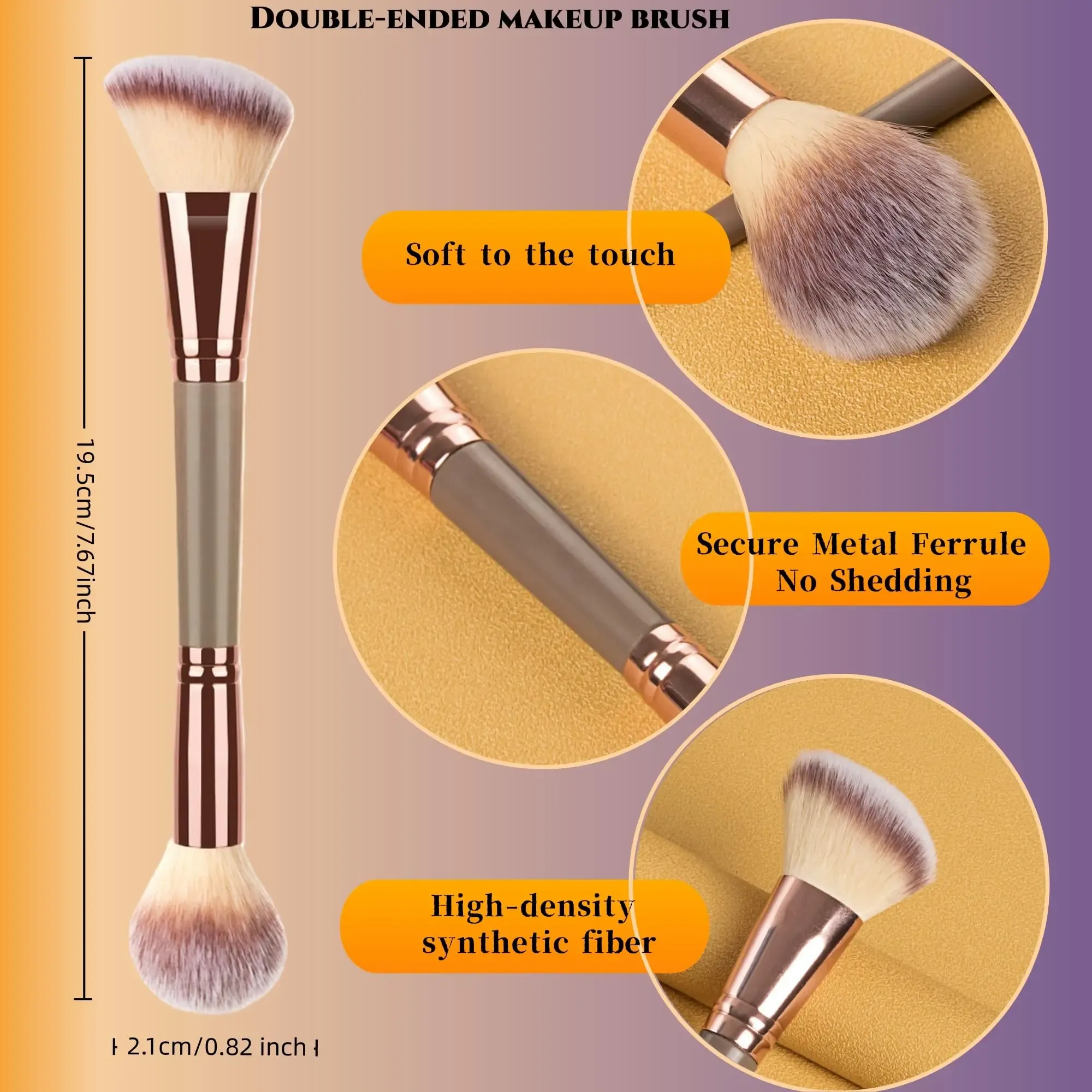 Pinceau de maquillage double embout pour mélanger liquides, poudres et crèmes – Outil de beauté professionnel, adapté aux débutants (lot de 2) 5