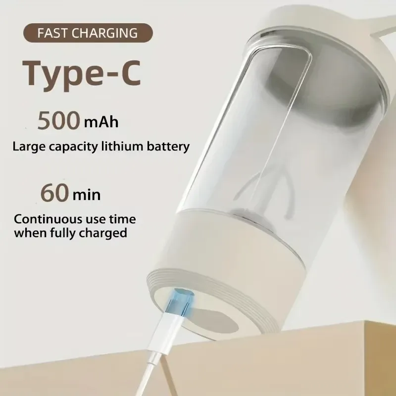 Shaker électrique intelligent 450 ml à agitation automatique, portable, pour substituts de repas et sport 4