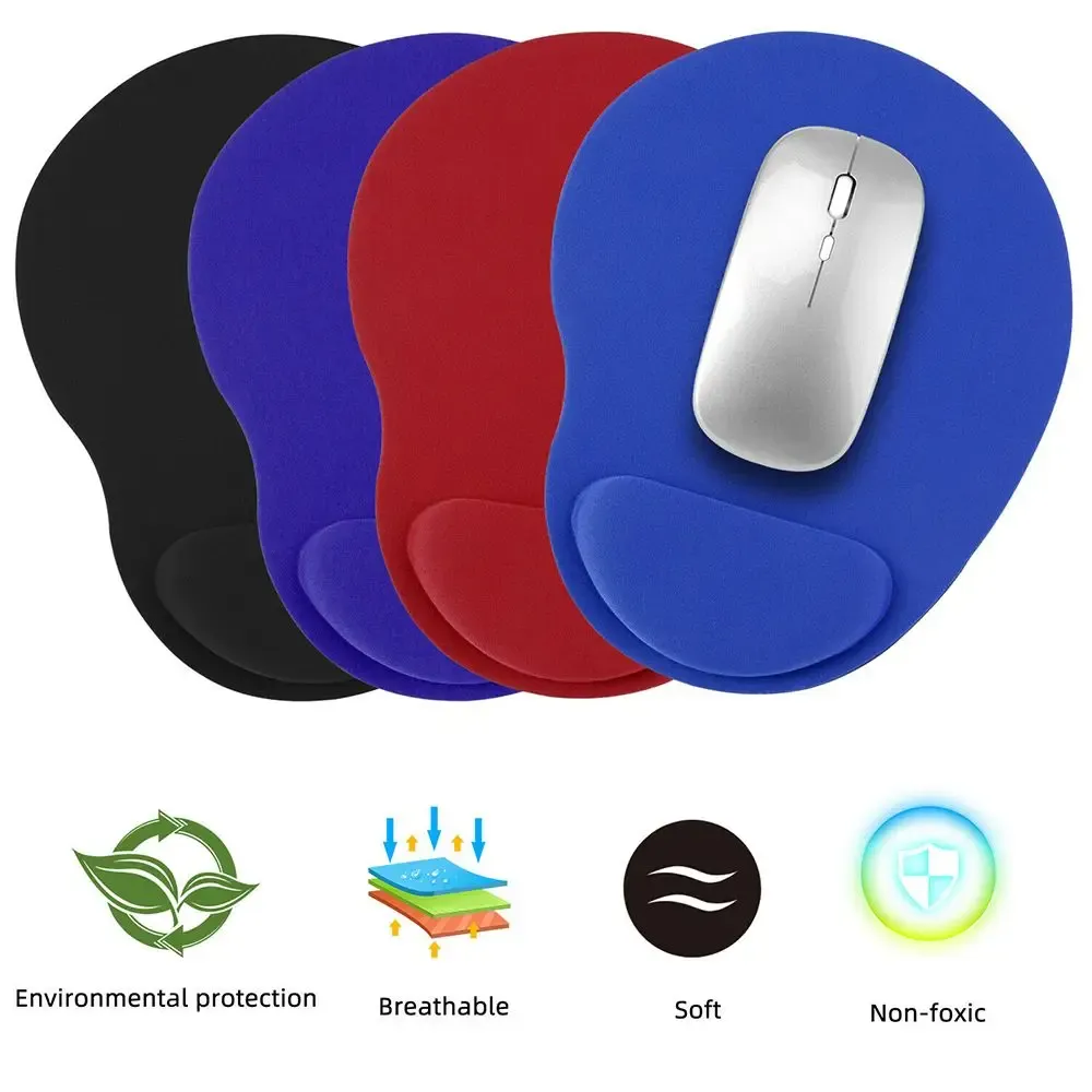 Tapis de souris ergonomique avec repose-poignet confortable, antidérapant, en polymère souple, pour PC et ordinateur portable 4