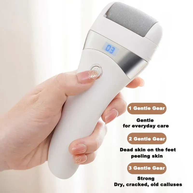 Lime électrique 3 en 1 pour pieds, éliminateur de callosités et peaux mortes, outil de soin des pieds, rechargeable, 3 vitesses 4