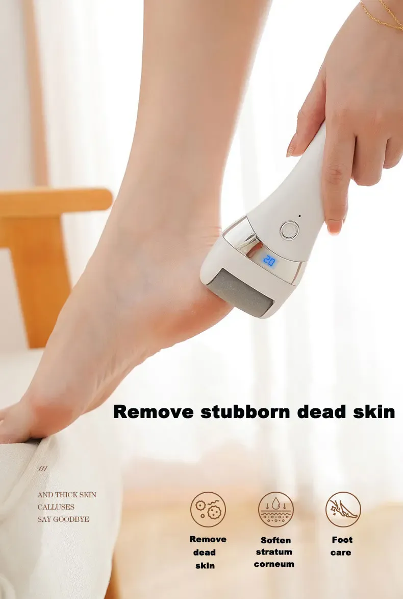 Lime électrique pour les pieds, détail des têtes interchangeables