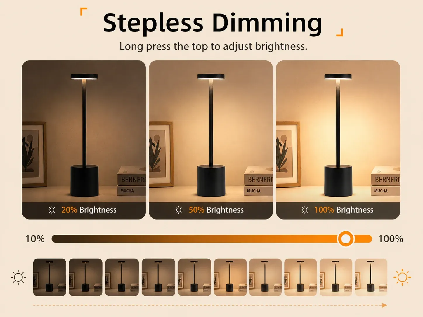 Lampe de chevet portable en finition mate