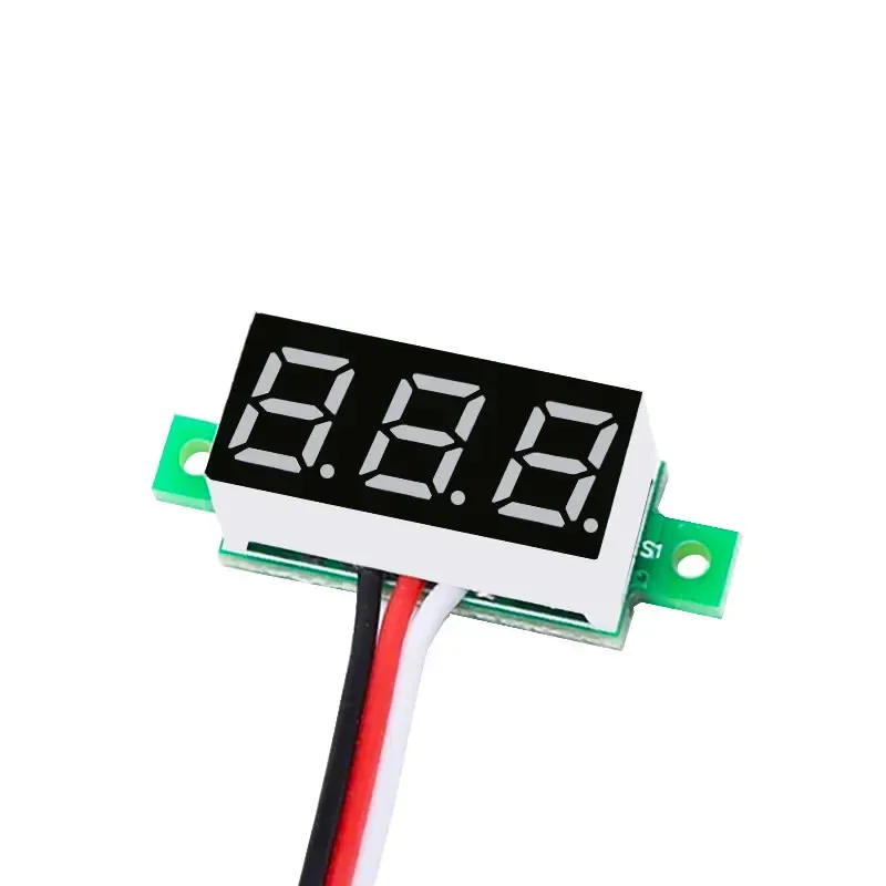 Mini voltmètre numérique 0,28 pouce, lot de 4, voltmètre à 3 fils 0-100 V, testeur de tension, afficheur LED - Image 1