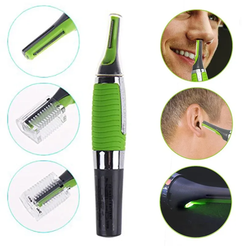 Tondeuse électrique portable pour oreilles, nez et sourcils, à double tête, lavable 4