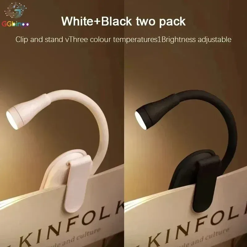 Lampe de lecture LED portable rechargeable par USB, lampe pince pour livre, intensité réglable en continu, protection des yeux 2