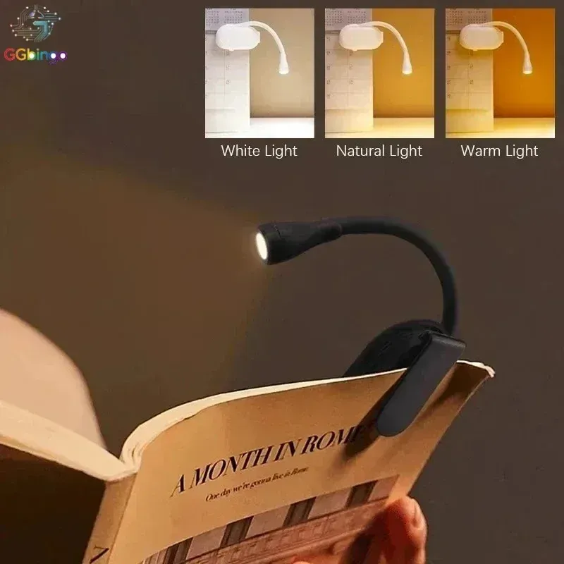 Lampe de lecture LED portable rechargeable par USB, lampe pince pour livre, intensité réglable en continu, protection des yeux 3