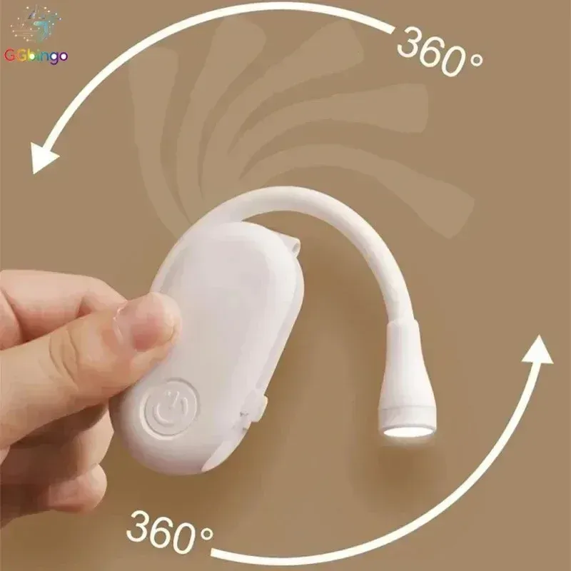 Lampe de lecture LED portable rechargeable par USB, lampe pince pour livre, intensité réglable en continu, protection des yeux 4
