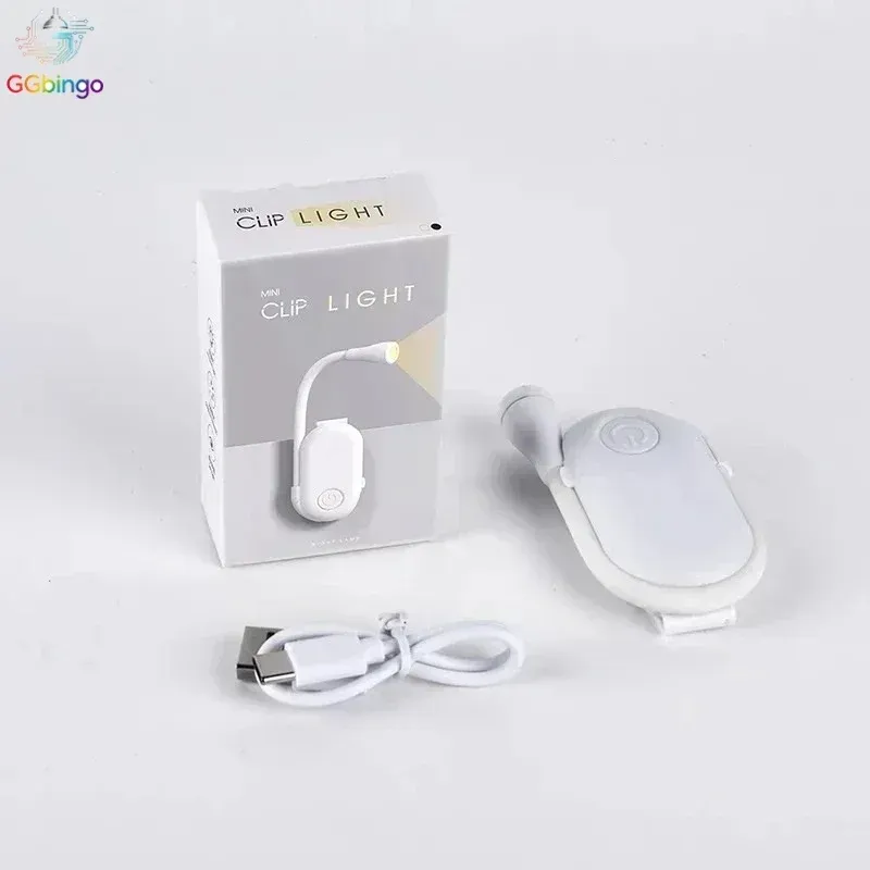 Lampe de lecture LED portable rechargeable par USB, lampe pince pour livre, intensité réglable en continu, protection des yeux 6
