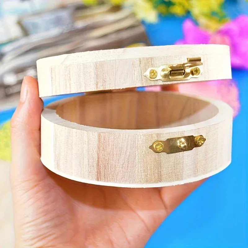 Boîte de rangement en bois, vue rapprochée