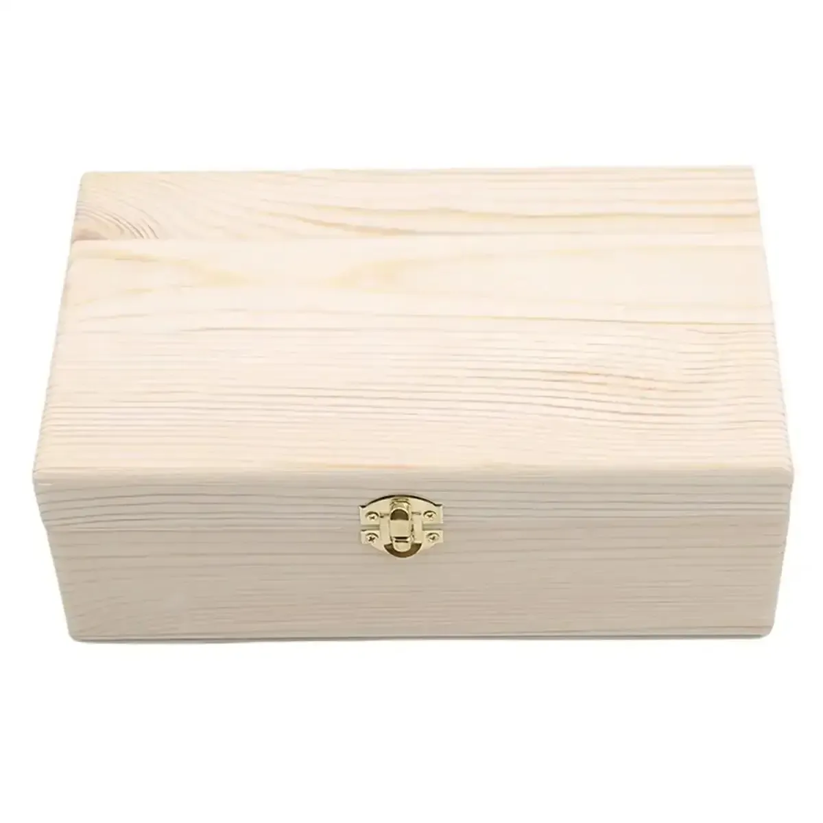 Boîte de rangement rectangulaire en bois à couvercle rabattable, coffret à bijoux artisanal en bois massif fait main 9