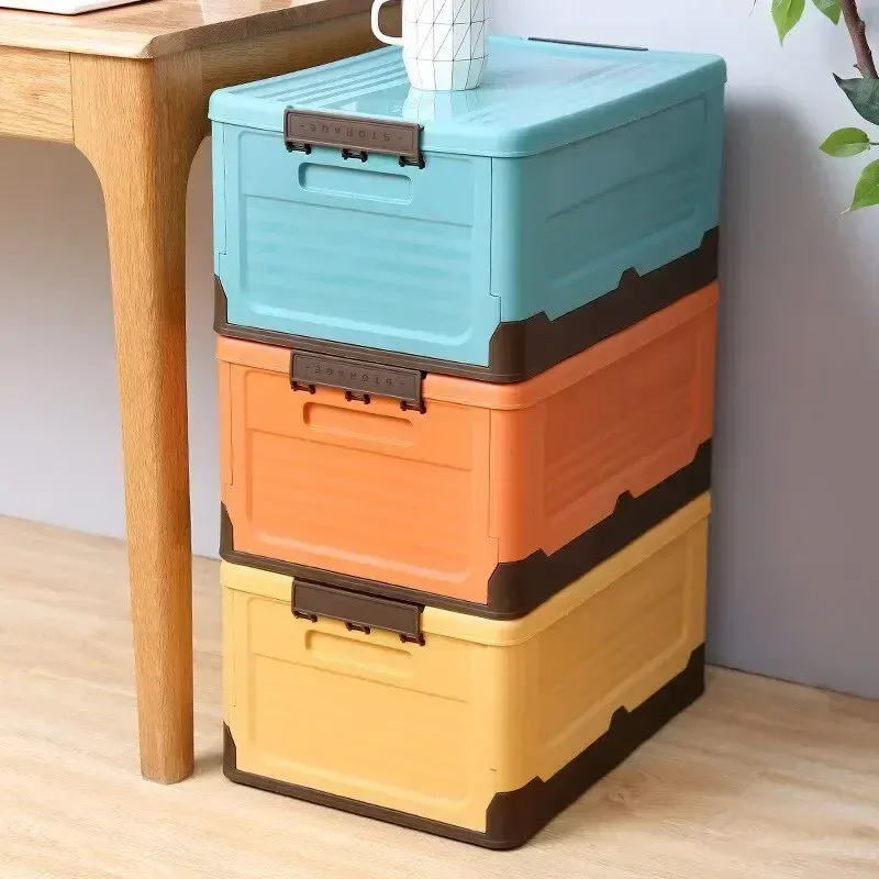 Boîte de rangement pliable en plastique, grande capacité, pour vêtements, jouets, collations et chaussures, idéale pour la voiture et la maison (1 pièce) - Image 1