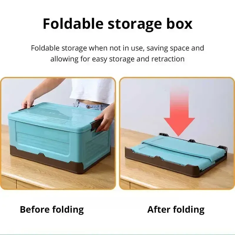 Boîte de rangement pliable en plastique, grande capacité, pour vêtements, jouets, collations et chaussures, idéale pour la voiture et la maison (1 pièce) 3