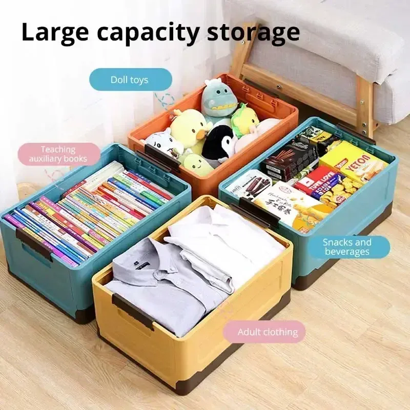 Boîte de rangement pliable en plastique, grande capacité, pour vêtements, jouets, collations et chaussures, idéale pour la voiture et la maison (1 pièce) 4