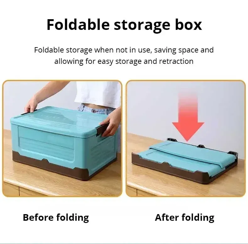 Boîte de rangement pliable en situation
