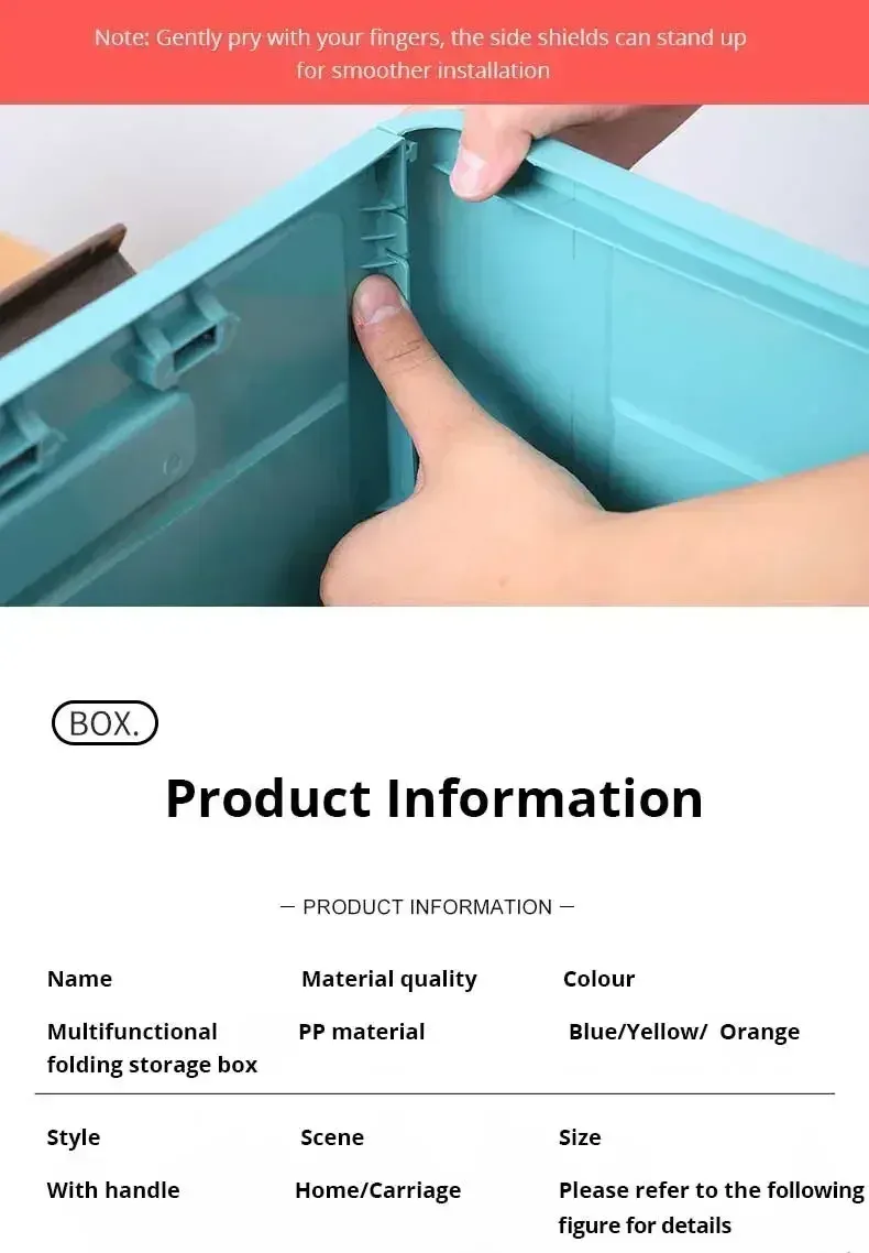 Boîte de rangement pliable, rangement d'en-cas