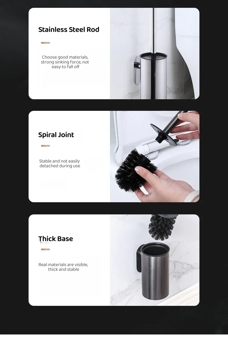 Porte-brosse de toilette sous différents angles