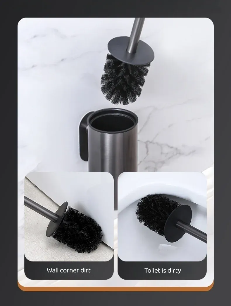 Porte-brosse de toilette installé au mur