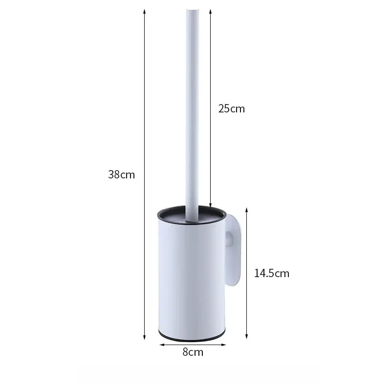 Porte-balai WC mural en acier inoxydable, sans perçage, support durable pour brosse de toilette 8