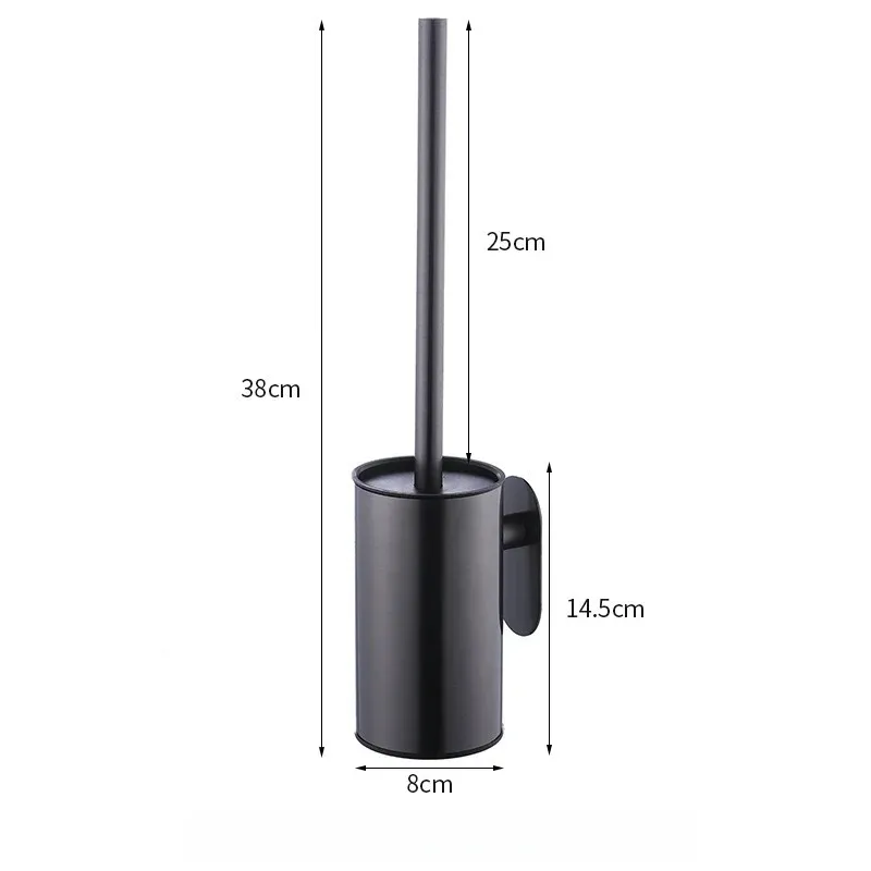 Porte-balai WC mural en acier inoxydable, sans perçage, support durable pour brosse de toilette 10
