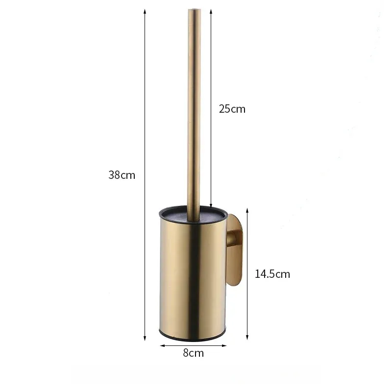 Porte-balai WC mural en acier inoxydable, sans perçage, support durable pour brosse de toilette 11