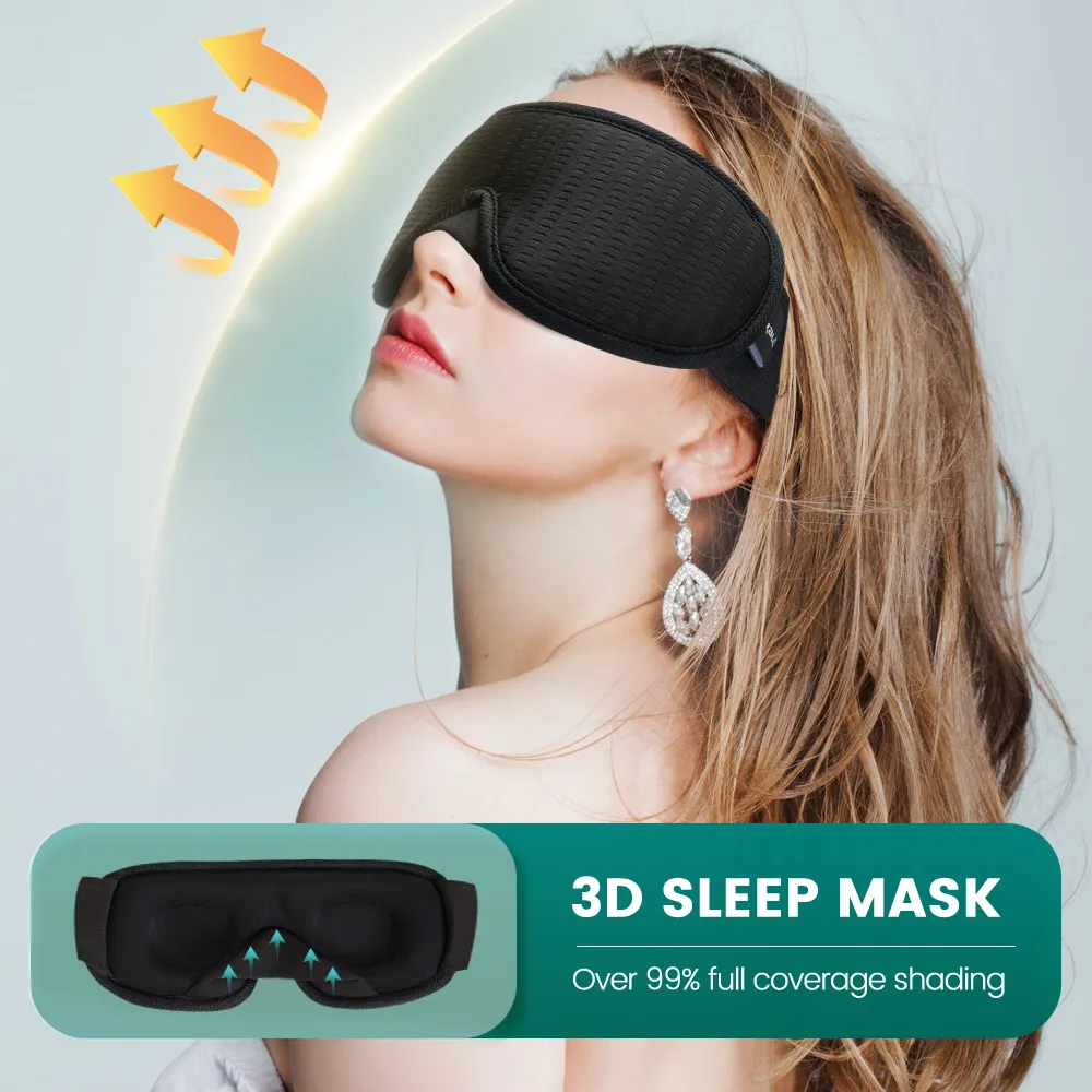 Masque de sommeil porté pour une nuit paisible