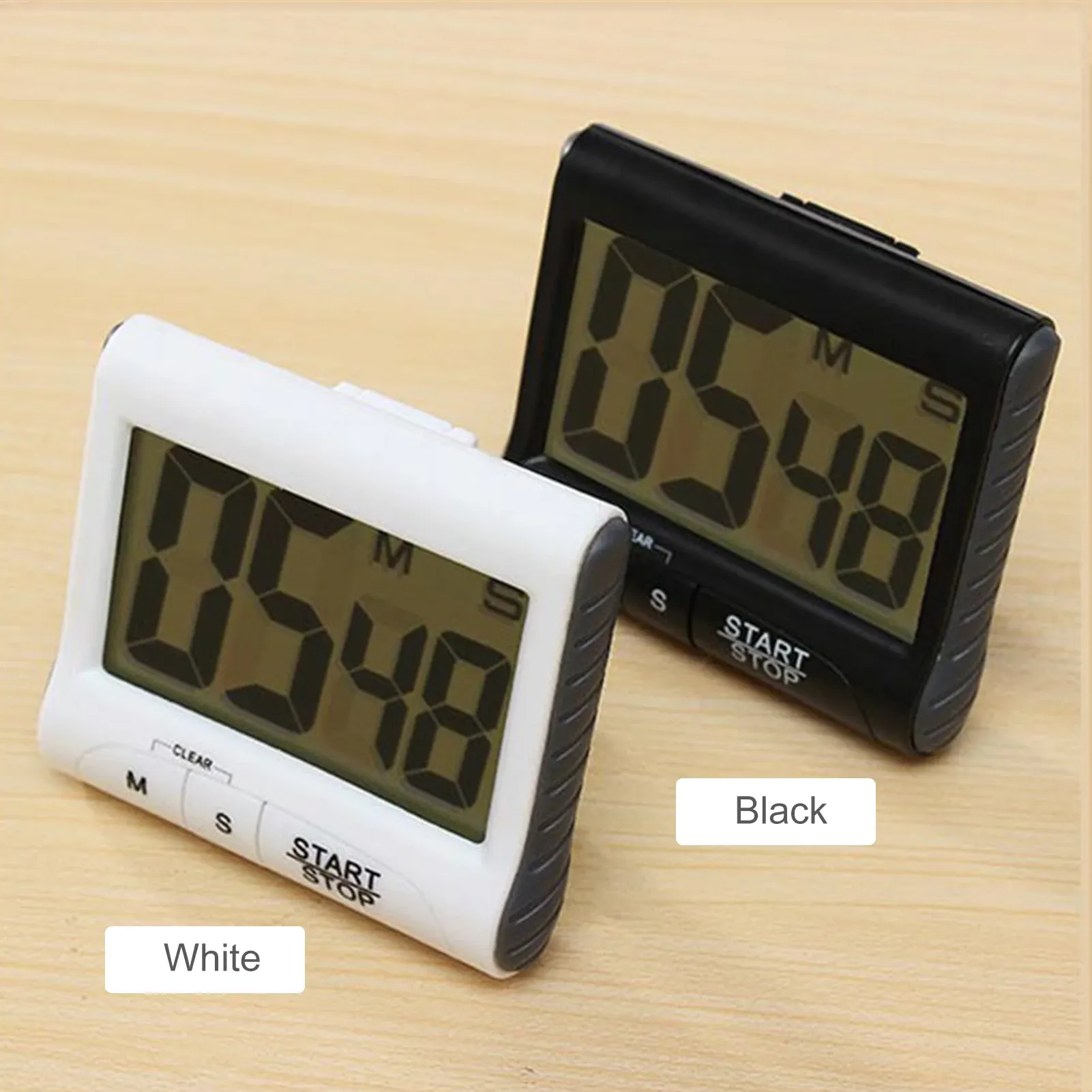Minuterie de cuisine numérique à écran LCD avec aimant, support arrière et alarme puissante, idéale pour l'entraînement et la cuisson des œufs 6