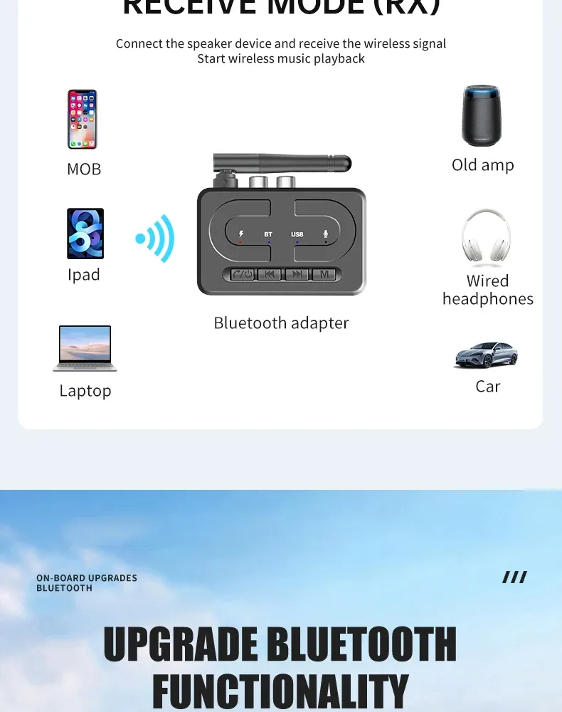 Récepteur audio Bluetooth finition