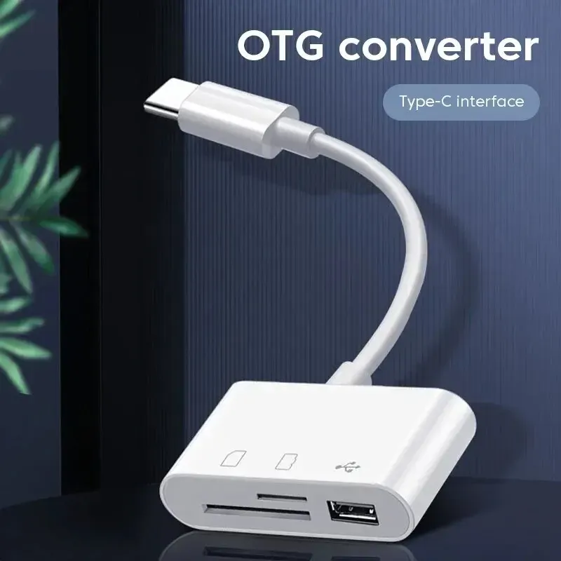 Hub USB-C 3-en-1 multi-ports avec lecteur de cartes mémoire TF/SD, compatible Samsung, Xiaomi et MacBook 5