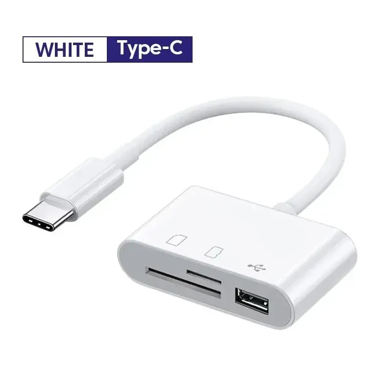 Hub USB-C 3-en-1 multi-ports avec lecteur de cartes mémoire TF/SD, compatible Samsung, Xiaomi et MacBook 7