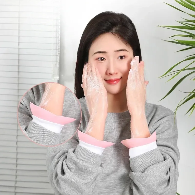 Bracelets anti-éclaboussures en silicone imperméables pour le lavage du visage et des cheveux, lot de 2 2