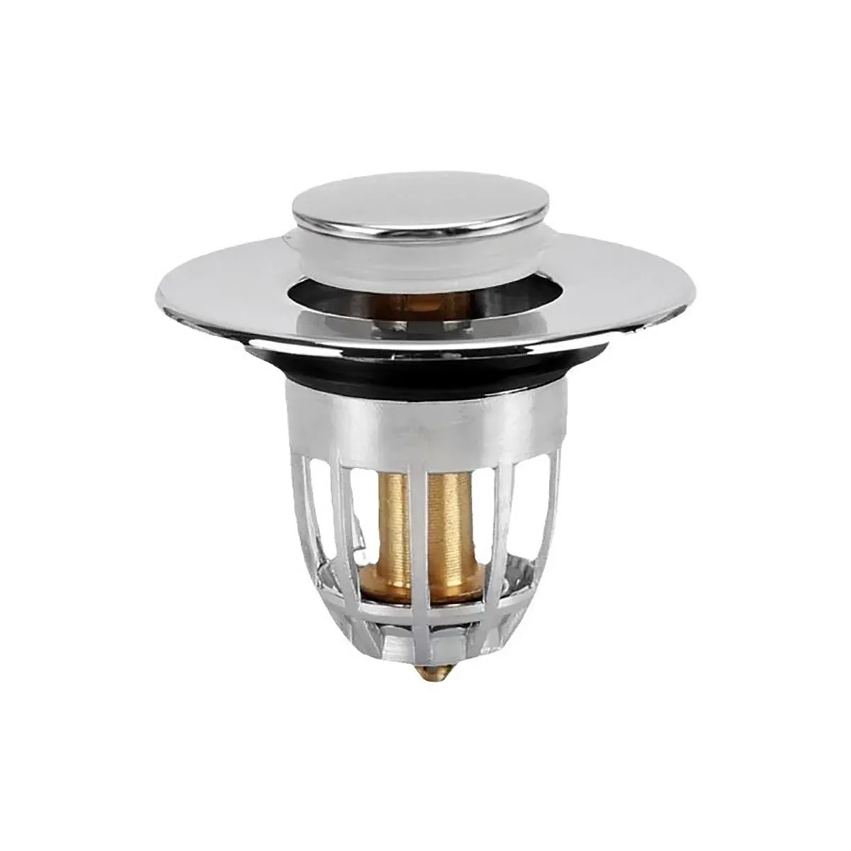 Bouchon de vidange chromé pour lavabo