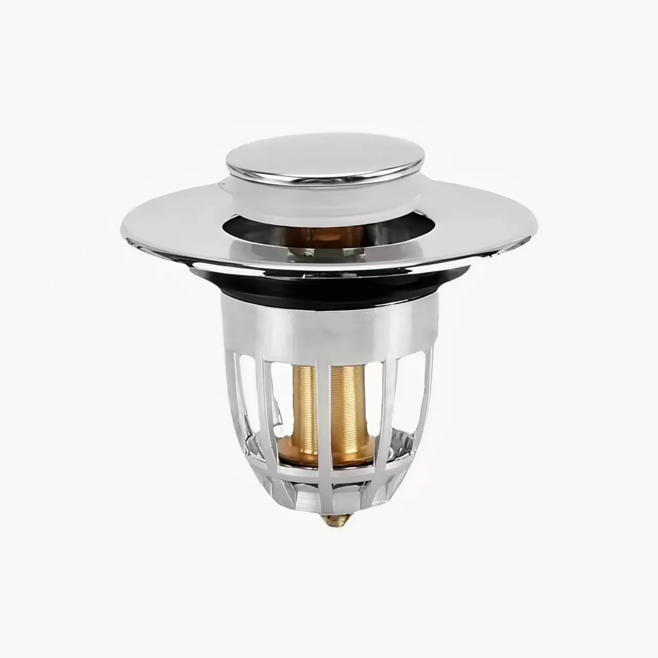 Bonde universelle pour lavabo avec filtre pop-up chromé et attrape-cheveux, installation facile 7