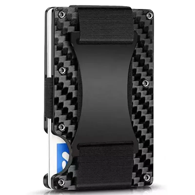 Porte-cartes RFID fin en métal pour hommes et femmes, étui compact en alliage d'aluminium pour cartes de crédit et d'identité 10