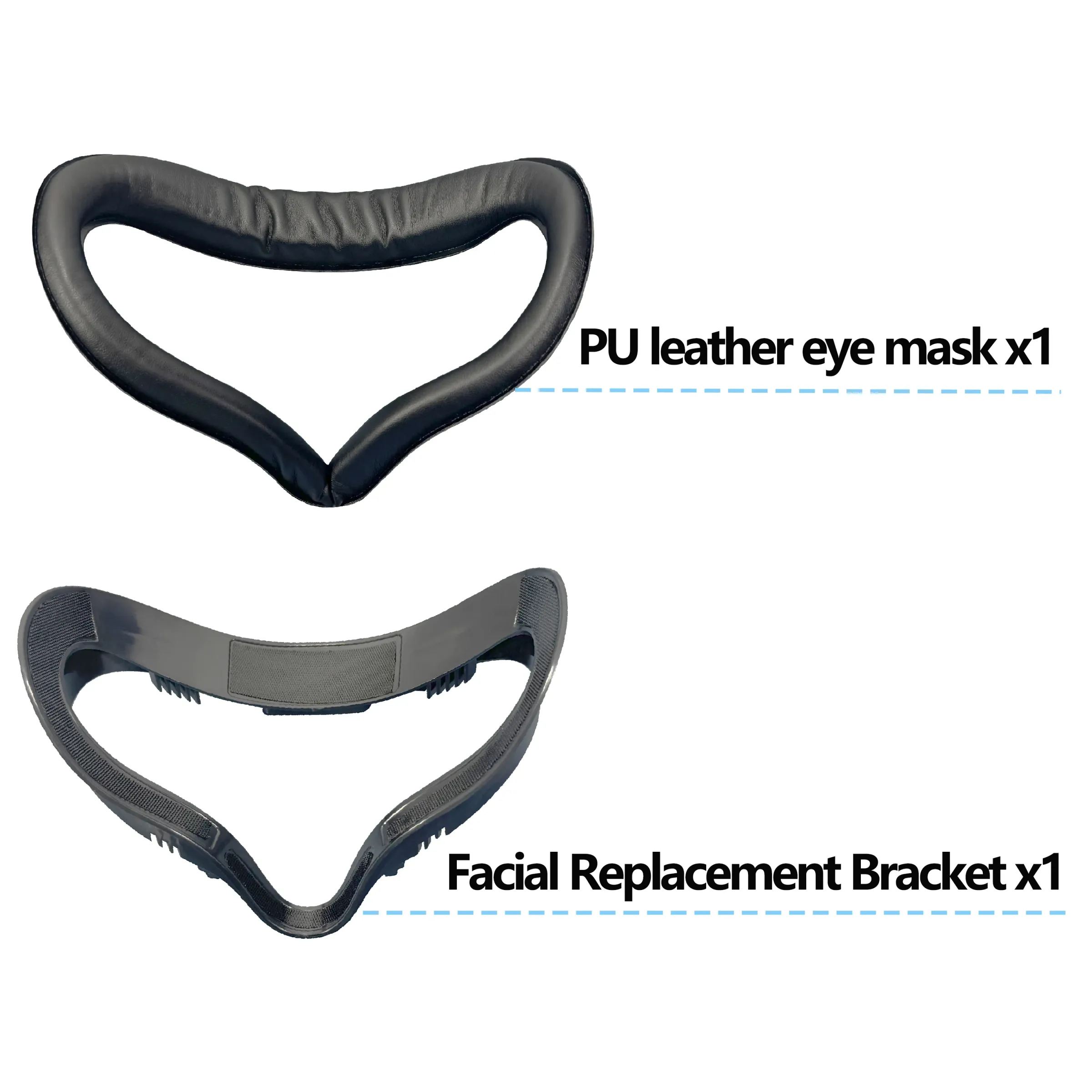 Accessoire de remplacement pour support facial et masque oculaire compatible avec Meta/Oculus Quest 2, en soie glacée ou cuir PU 8