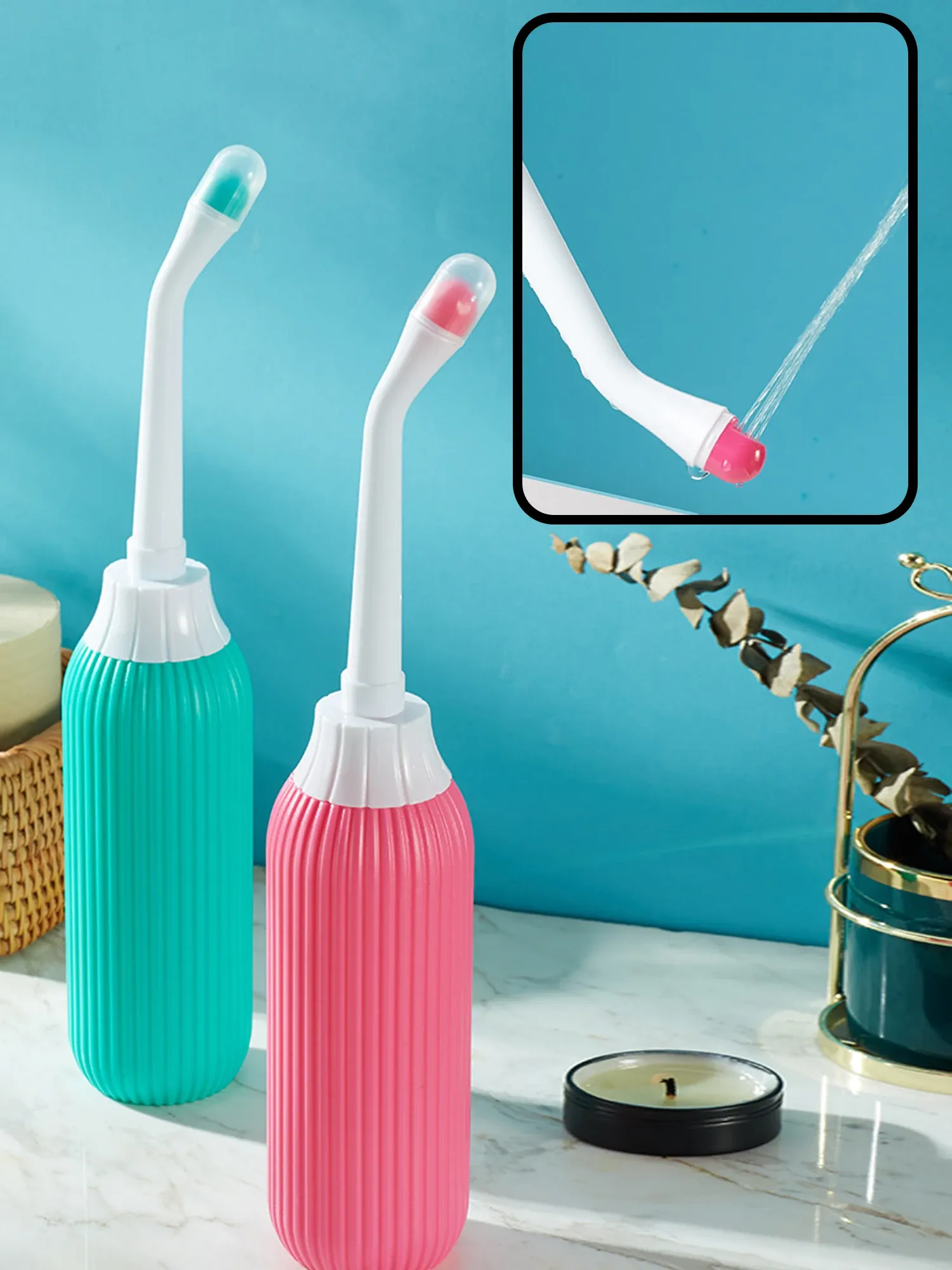Bidet portable en situation d'utilisation
