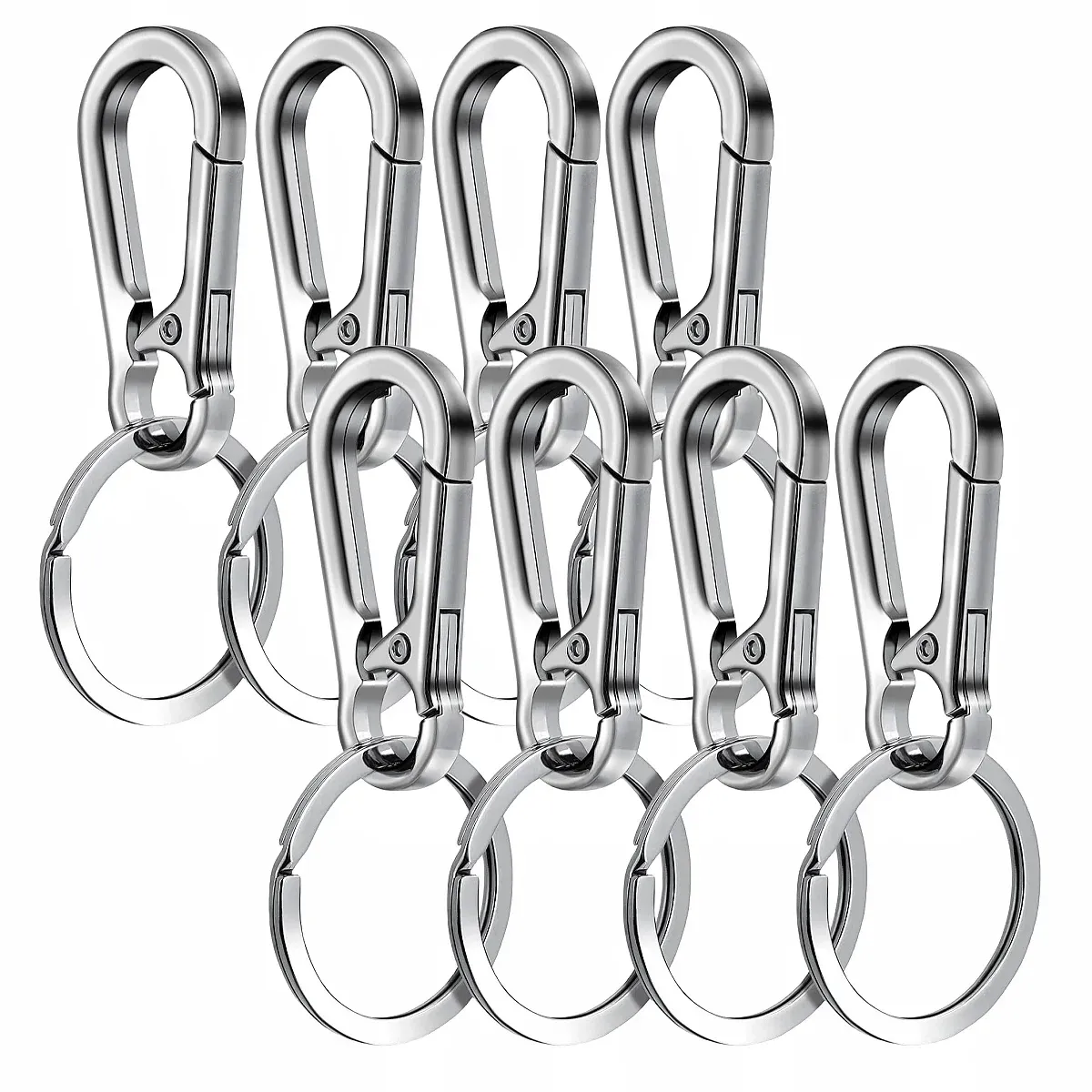 4/8 mousquetons en métal, porte-clés à clip, support crochet organisateur pour clés de voiture 2