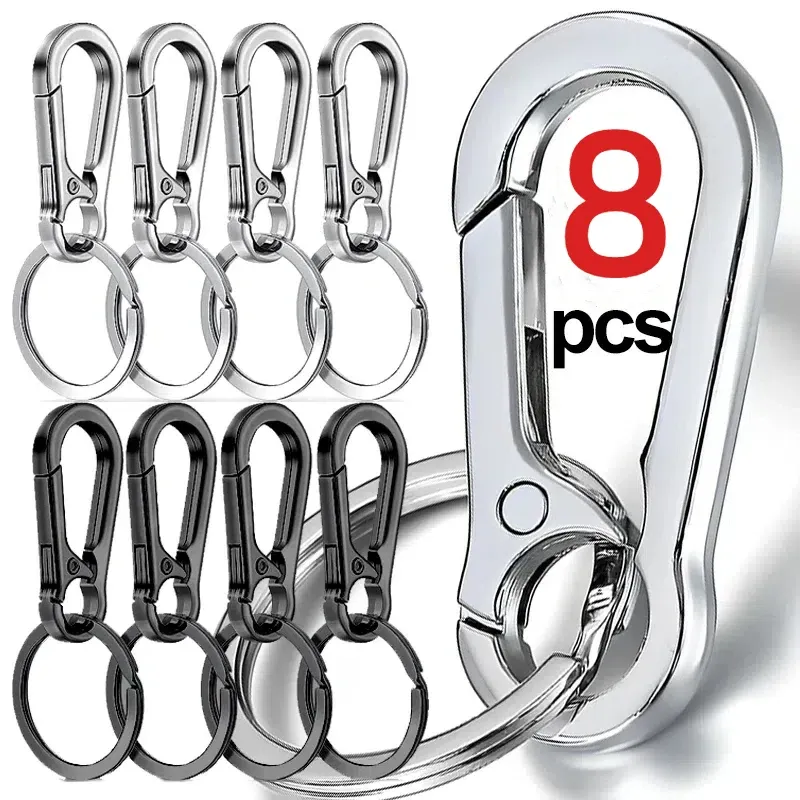4/8 mousquetons en métal, porte-clés à clip, support crochet organisateur pour clés de voiture