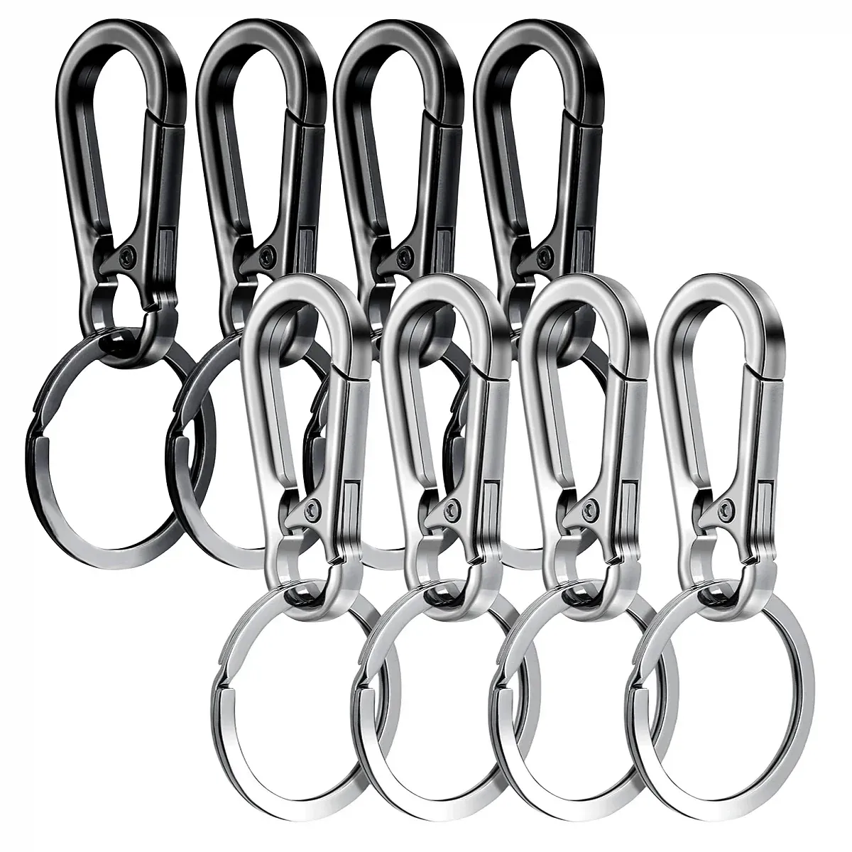 4/8 mousquetons en métal, porte-clés à clip, support crochet organisateur pour clés de voiture 10