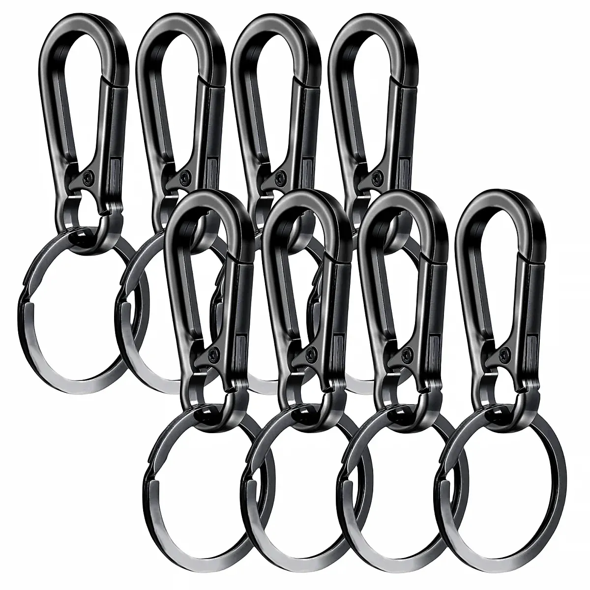 4/8 mousquetons en métal, porte-clés à clip, support crochet organisateur pour clés de voiture 11