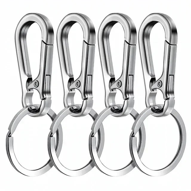 4/8 mousquetons en métal, porte-clés à clip, support crochet organisateur pour clés de voiture 8