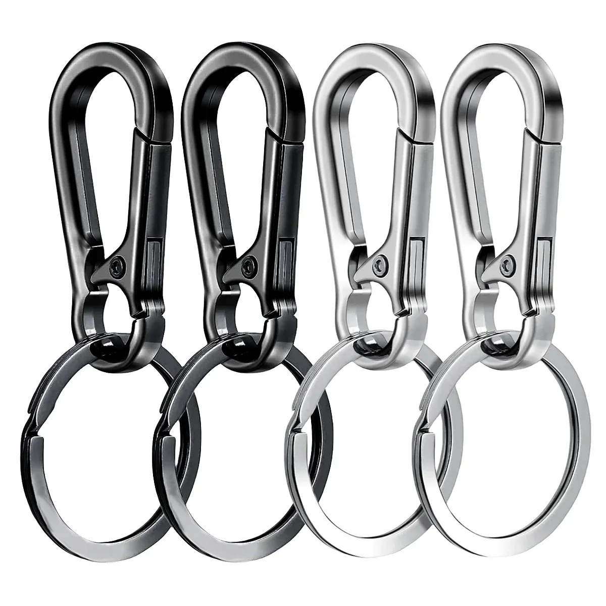 4/8 mousquetons en métal, porte-clés à clip, support crochet organisateur pour clés de voiture 12