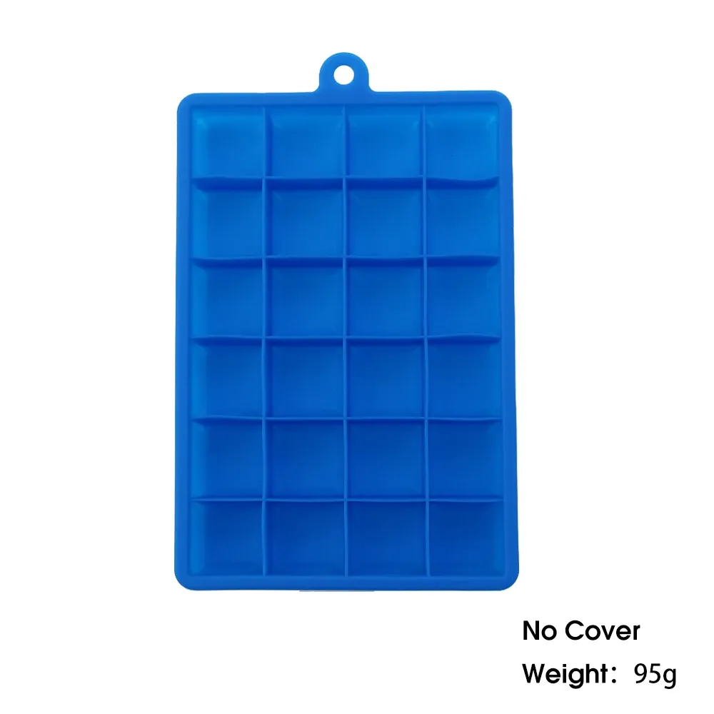 Moule à glaçons en silicone 24 cavités avec ou sans couvercle, pour glaçons carrés, purées, fromages et gelées 24