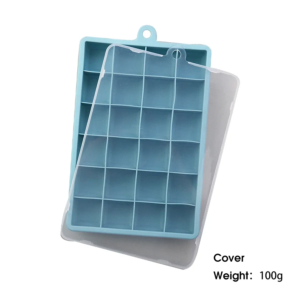 Moule à glaçons en silicone 24 cavités avec ou sans couvercle, pour glaçons carrés, purées, fromages et gelées 21