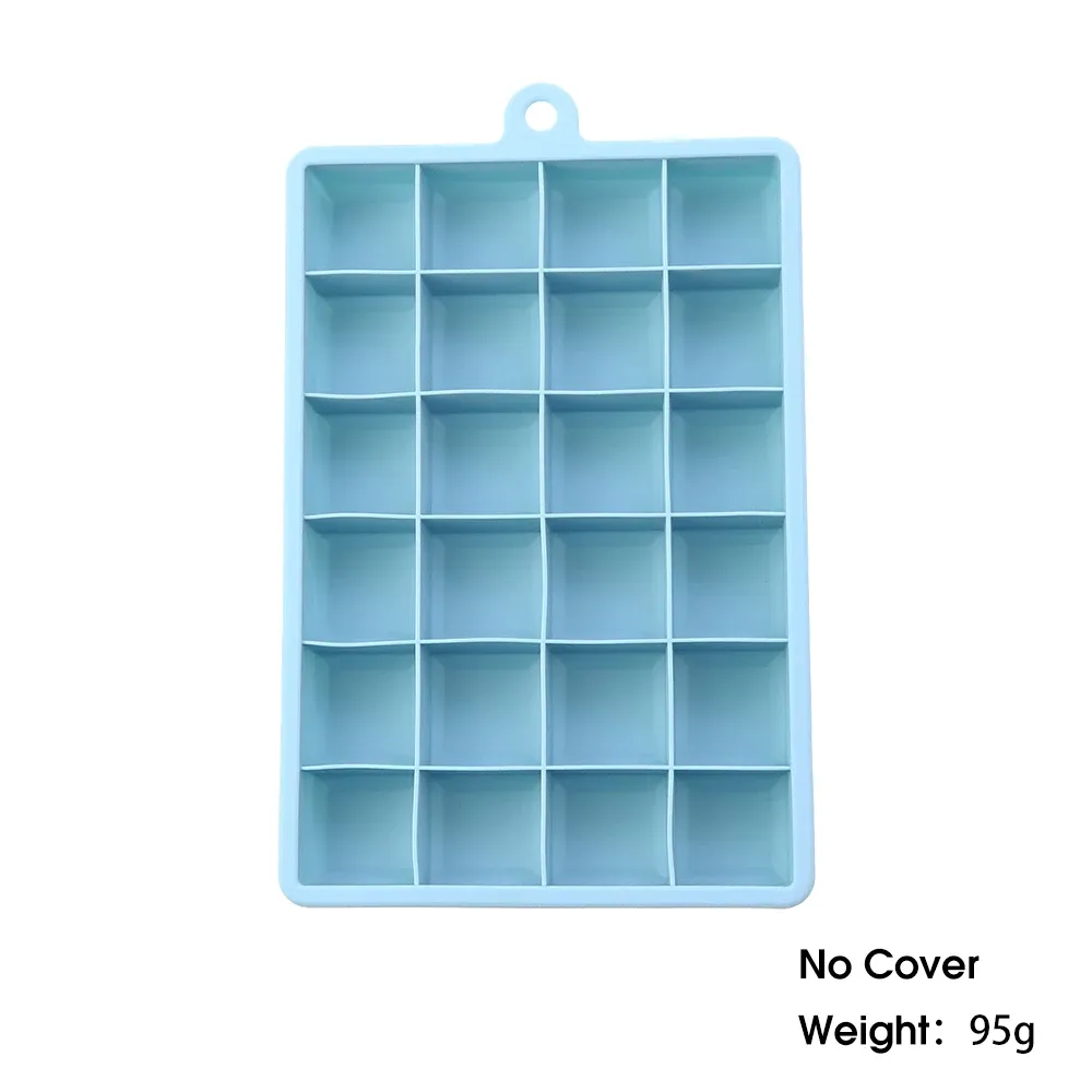 Moule à glaçons en silicone 24 cavités avec ou sans couvercle, pour glaçons carrés, purées, fromages et gelées 16