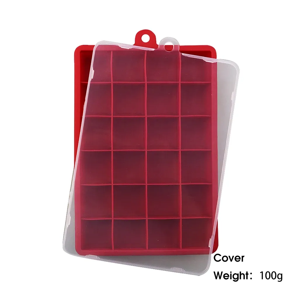 Moule à glaçons en silicone 24 cavités avec ou sans couvercle, pour glaçons carrés, purées, fromages et gelées 17