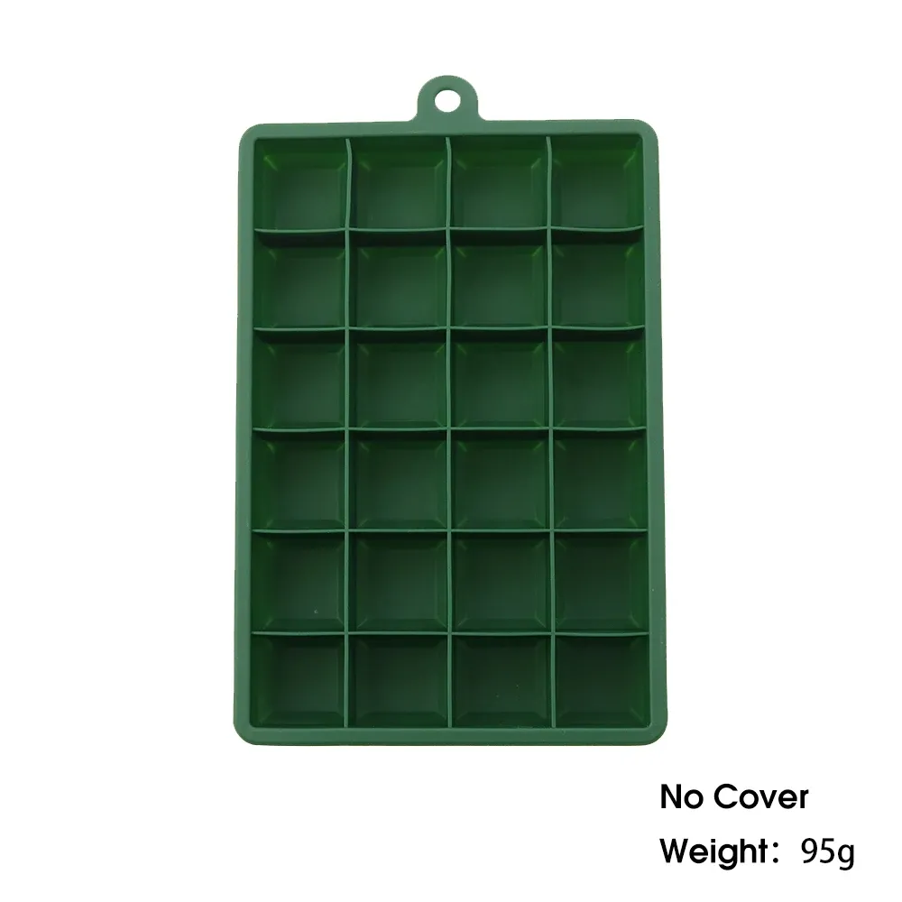 Moule à glaçons en silicone 24 cavités avec ou sans couvercle, pour glaçons carrés, purées, fromages et gelées 14