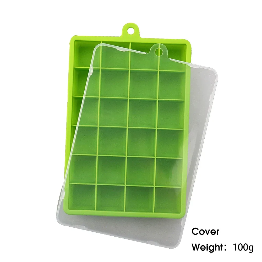 Moule à glaçons en silicone 24 cavités avec ou sans couvercle, pour glaçons carrés, purées, fromages et gelées 7
